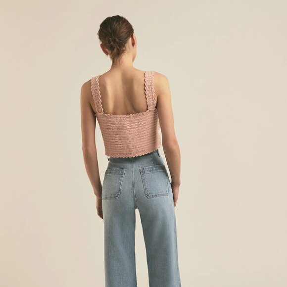 NWT Favorite Daughter The I'm Cute Crop Top in Daisy Crochet - Picture 8 of 9